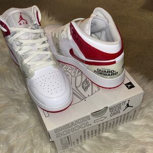 Nike Air Jordan White and Red High-Tops